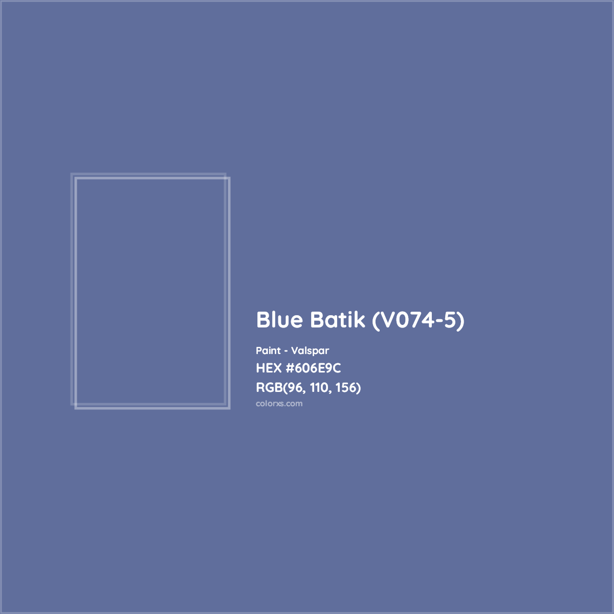 HEX #606E9C Blue Batik (V074-5) Paint Valspar - Color Code