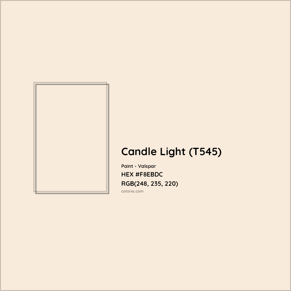 HEX #F8EBDC Candle Light (T545) Paint Valspar - Color Code