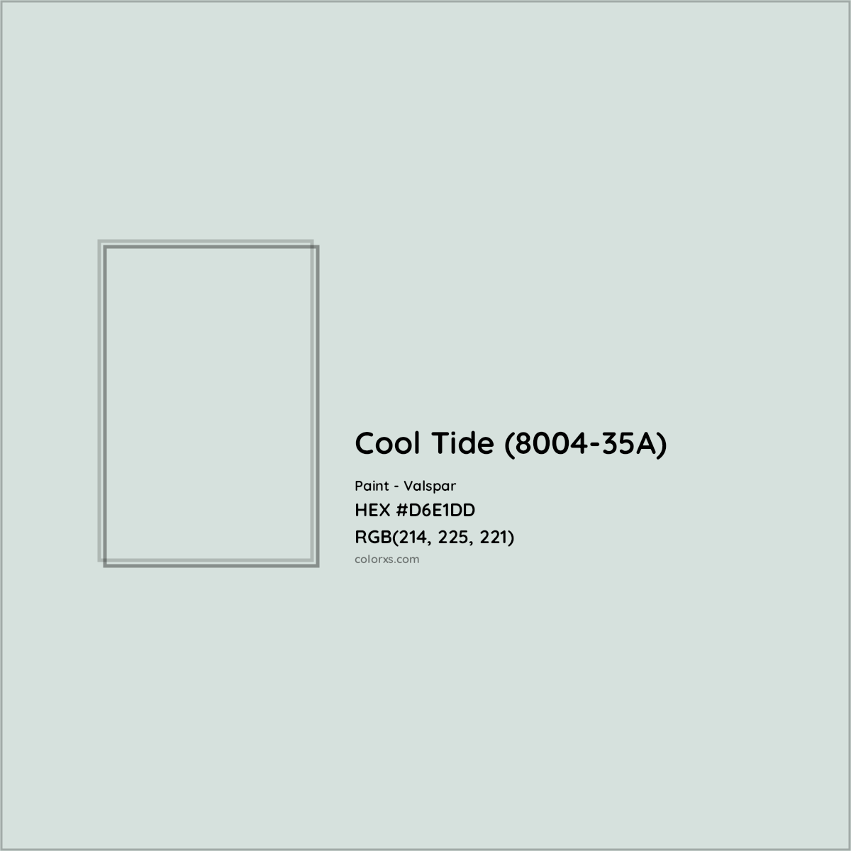 HEX #D6E1DD Cool Tide (8004-35A) Paint Valspar - Color Code