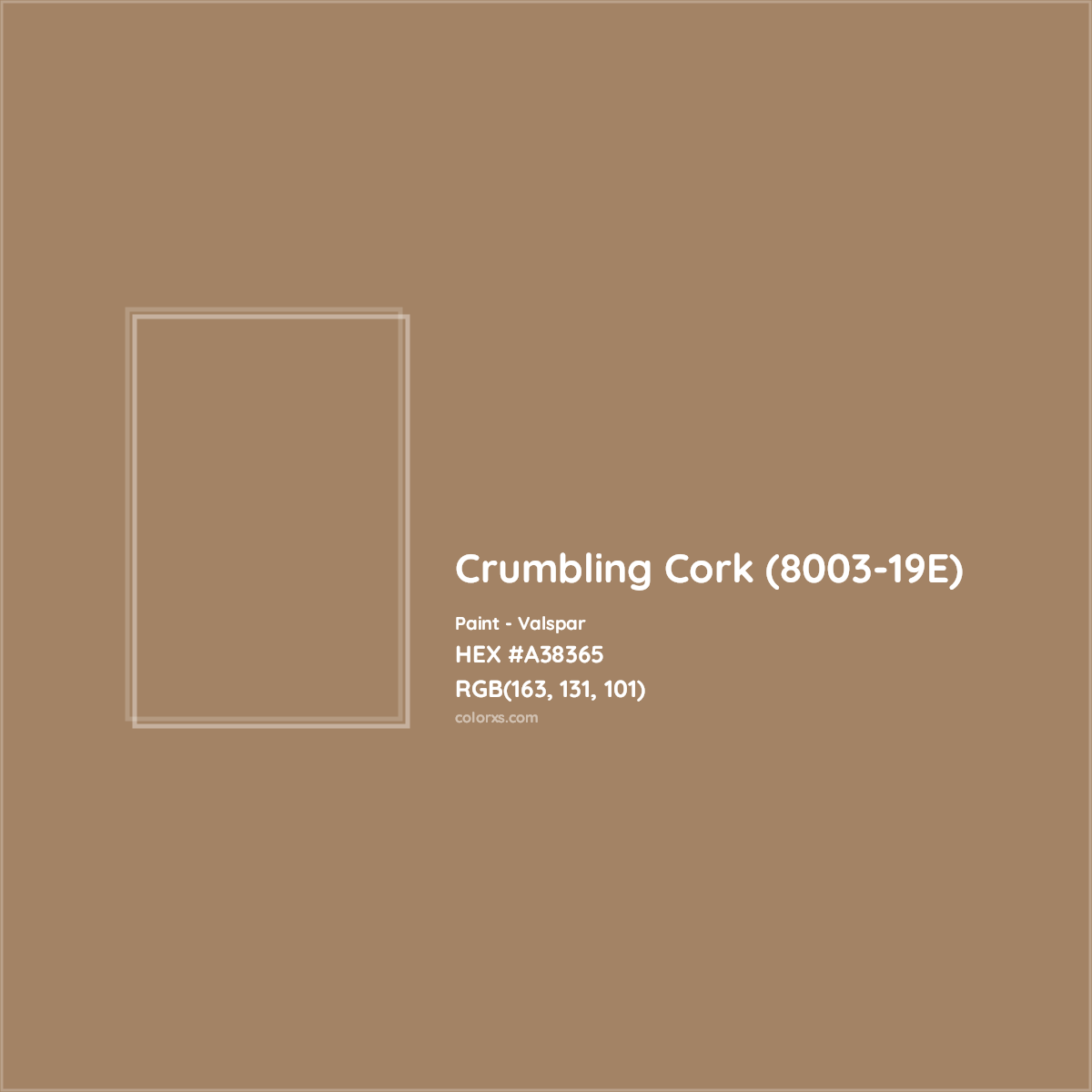 HEX #A38365 Crumbling Cork (8003-19E) Paint Valspar - Color Code