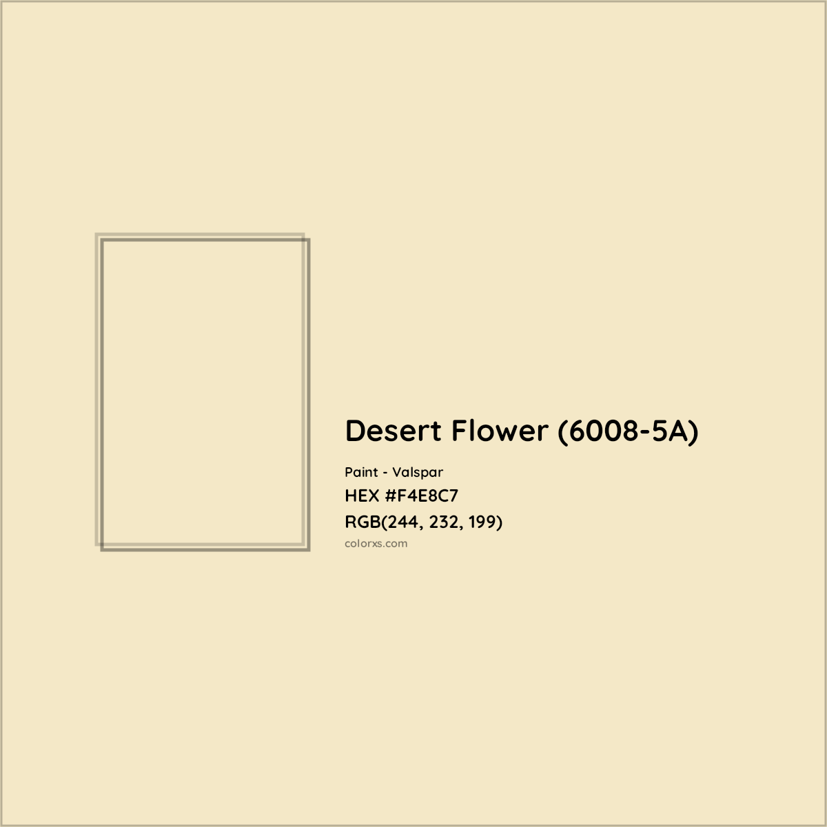 HEX #F4E8C7 Desert Flower (6008-5A) Paint Valspar - Color Code