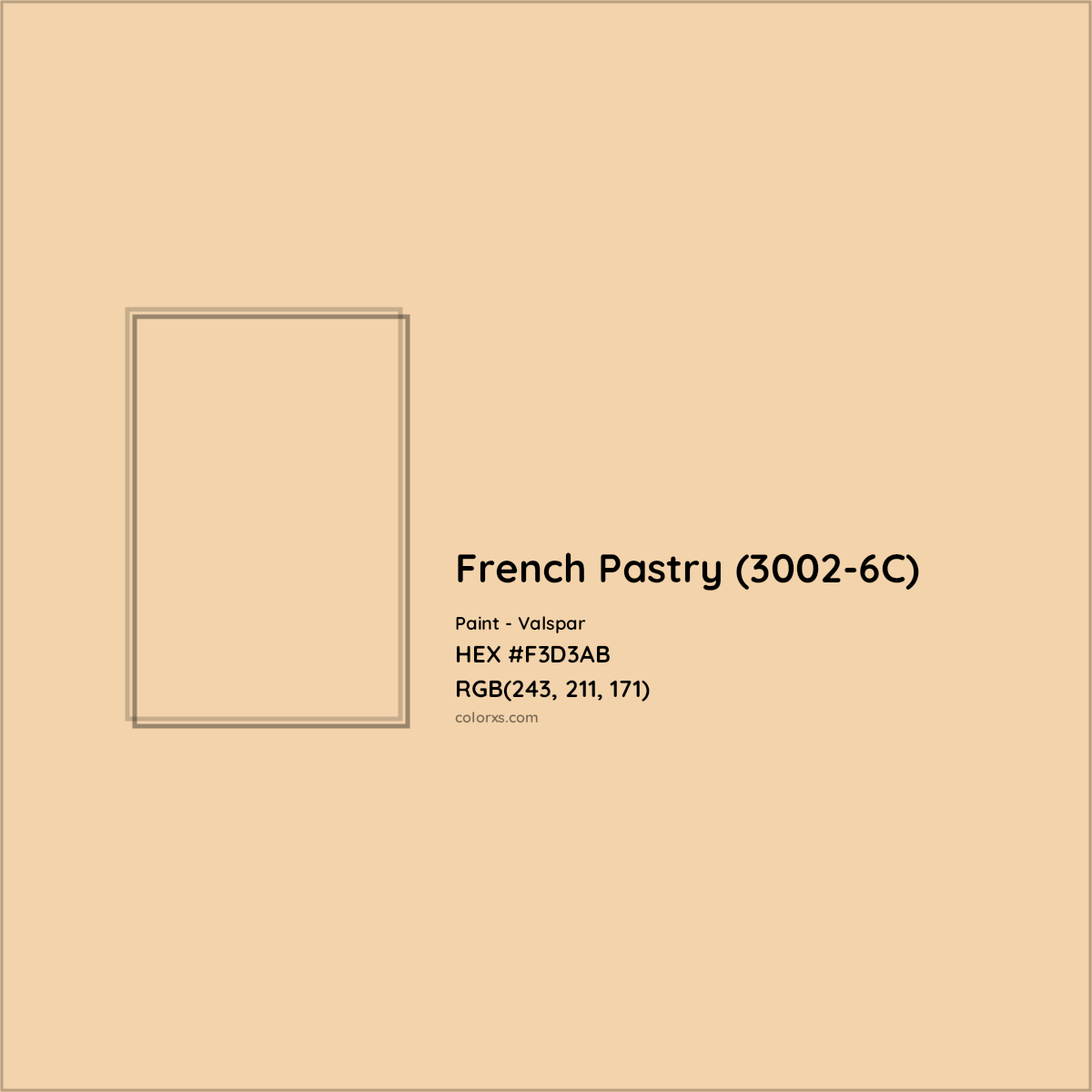 HEX #F3D3AB French Pastry (3002-6C) Paint Valspar - Color Code