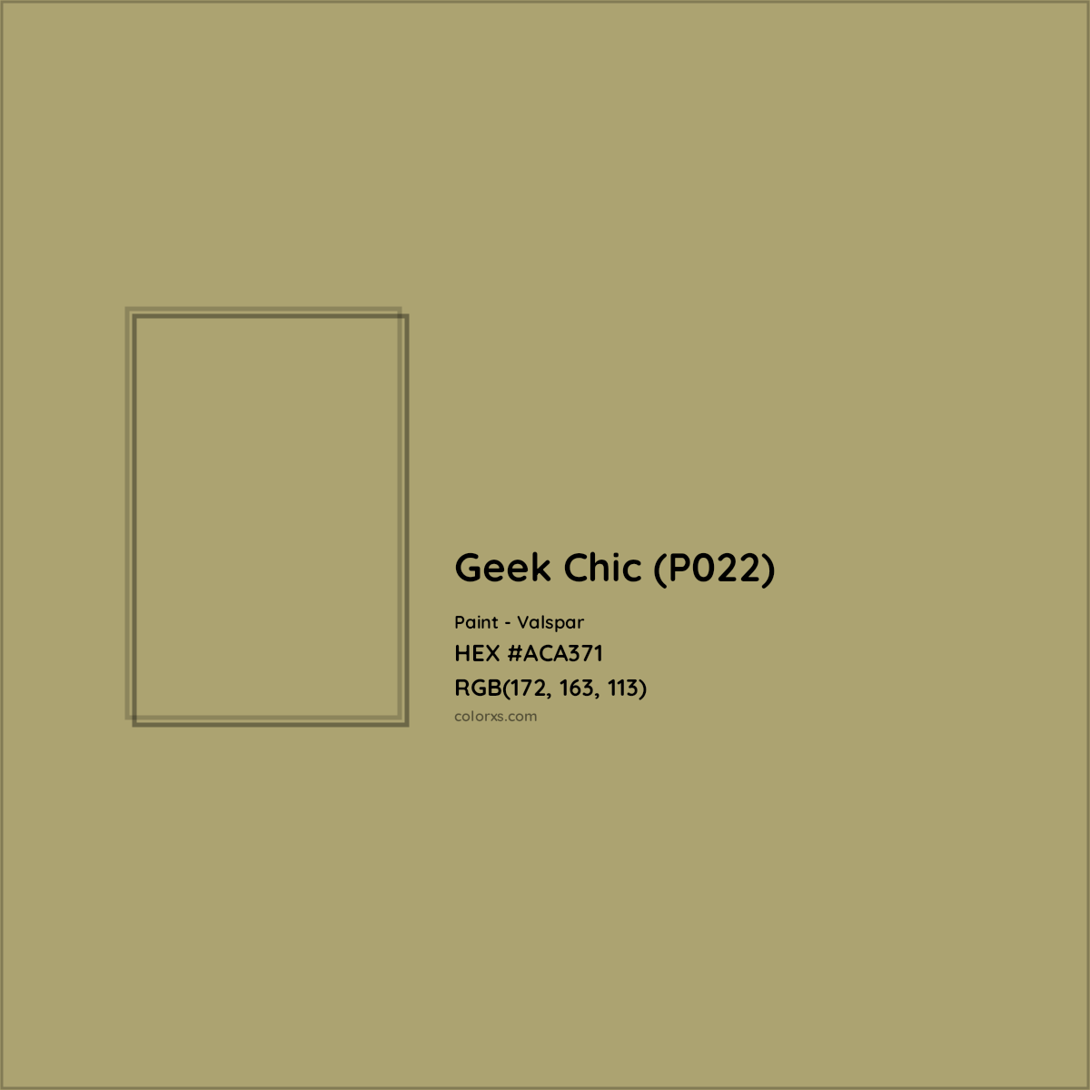 HEX #ACA371 Geek Chic (P022) Paint Valspar - Color Code