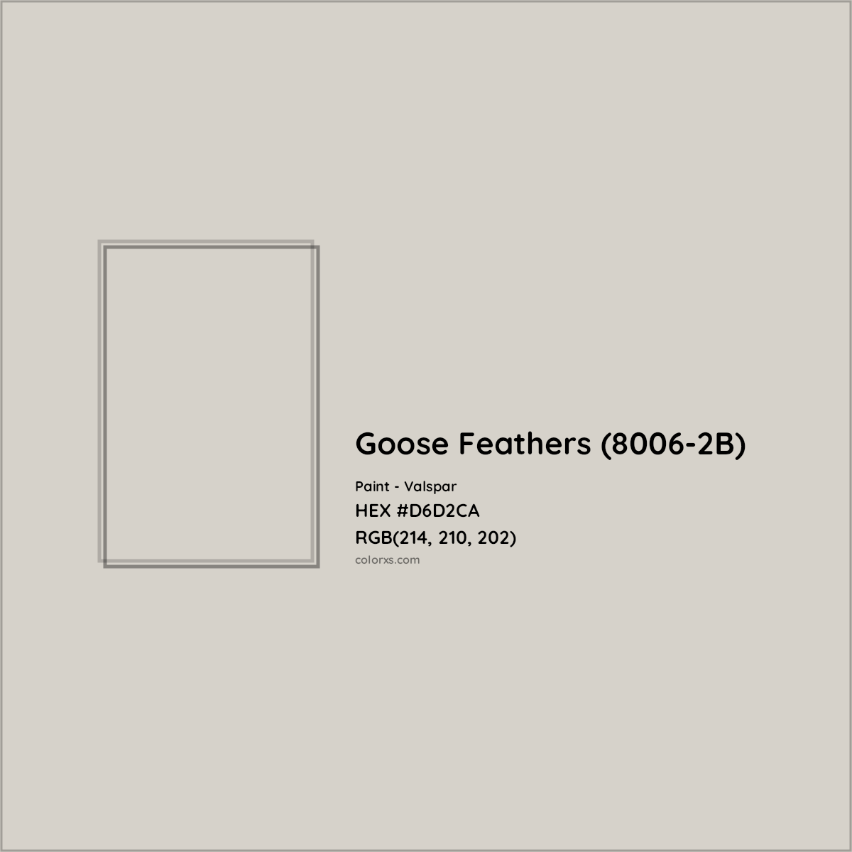 HEX #D6D2CA Goose Feathers (8006-2B) Paint Valspar - Color Code