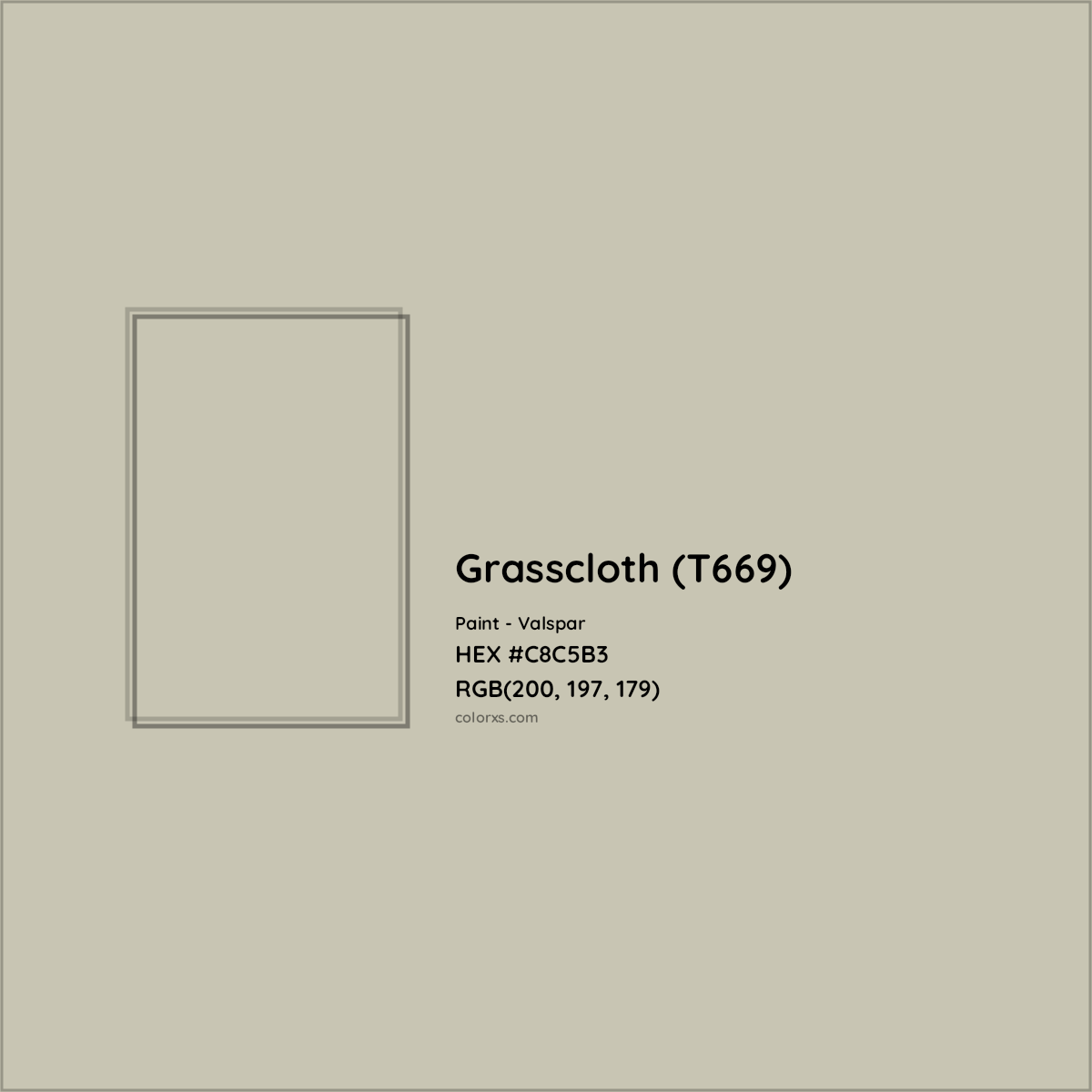 HEX #C8C5B3 Grasscloth (T669) Paint Valspar - Color Code