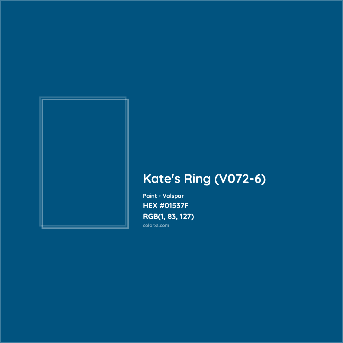 HEX #01537F Kate's Ring (V072-6) Paint Valspar - Color Code