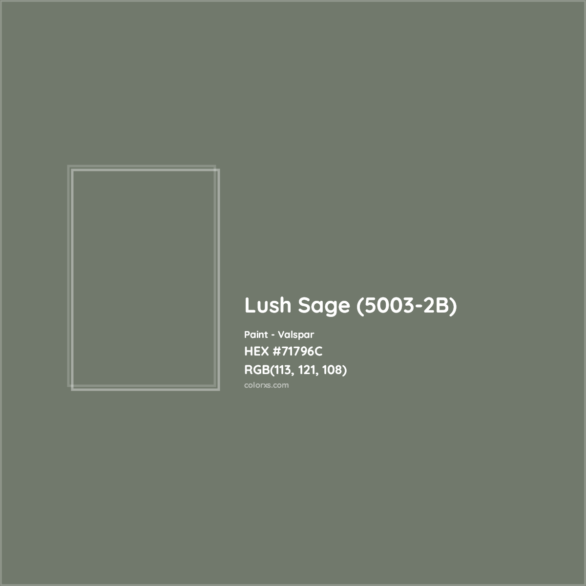 HEX #71796C Lush Sage (5003-2B) Paint Valspar - Color Code