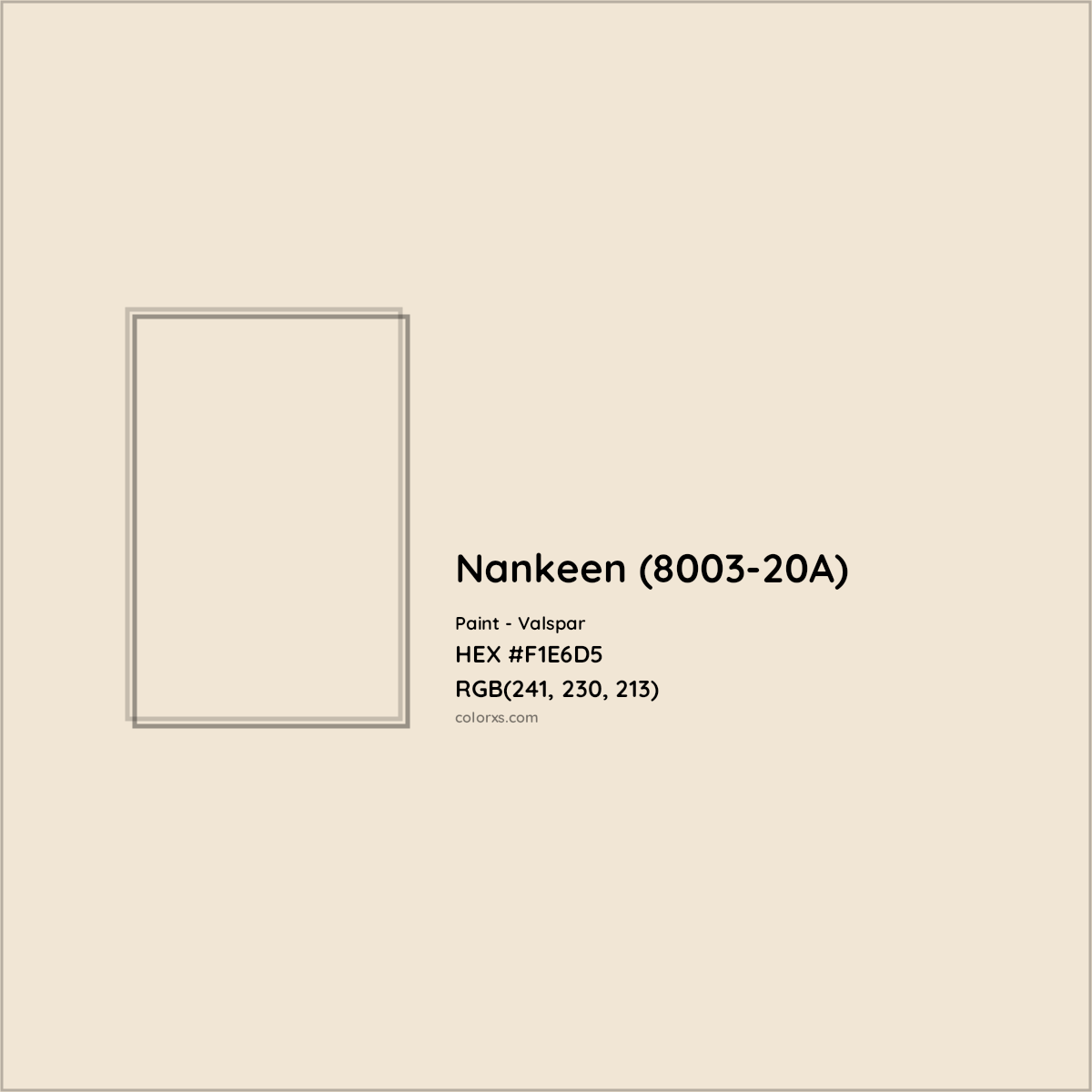 HEX #F1E6D5 Nankeen (8003-20A) Paint Valspar - Color Code