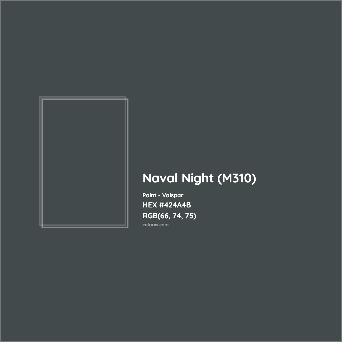 HEX #424A4B Naval Night (M310) Paint Valspar - Color Code