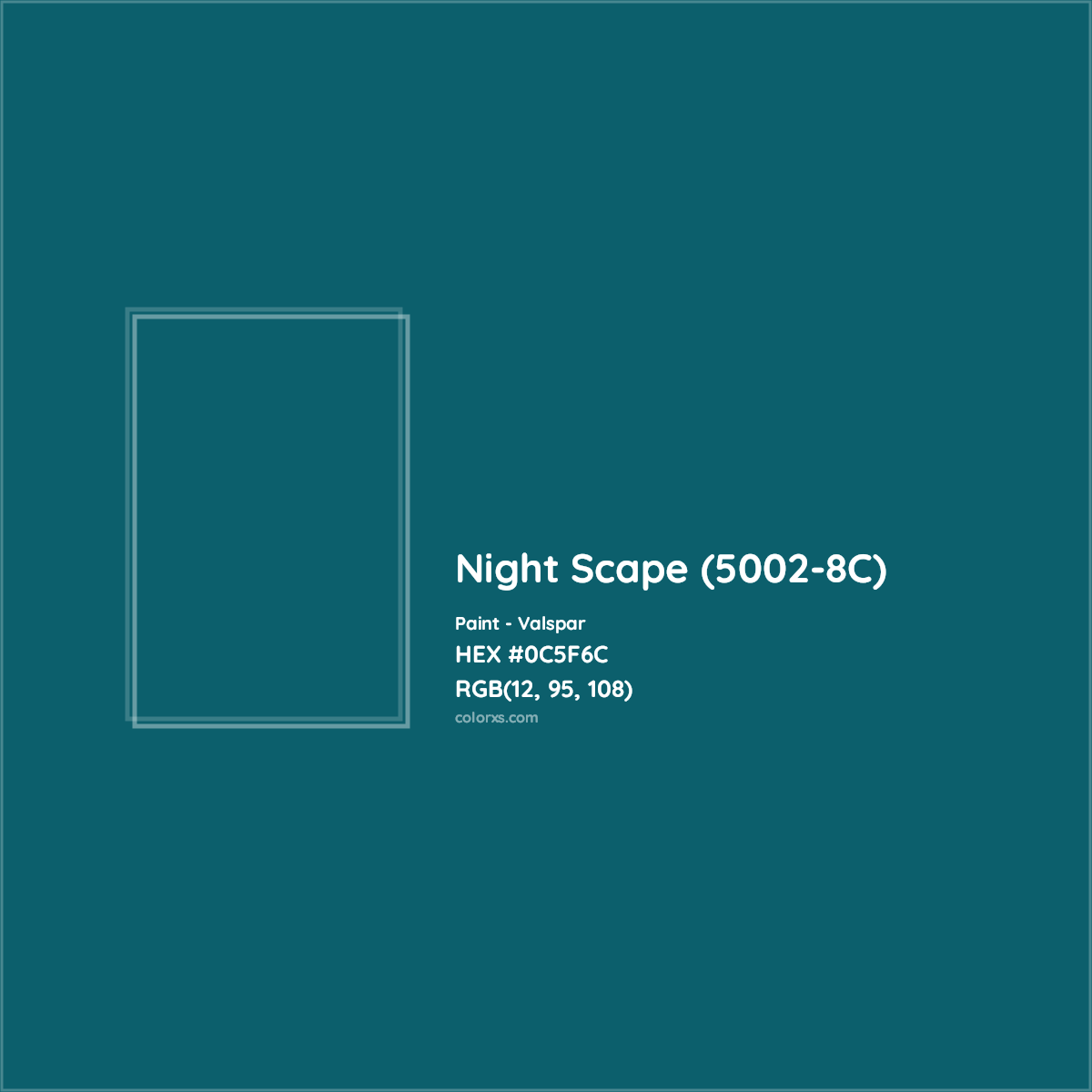 HEX #0C5F6C Night Scape (5002-8C) Paint Valspar - Color Code