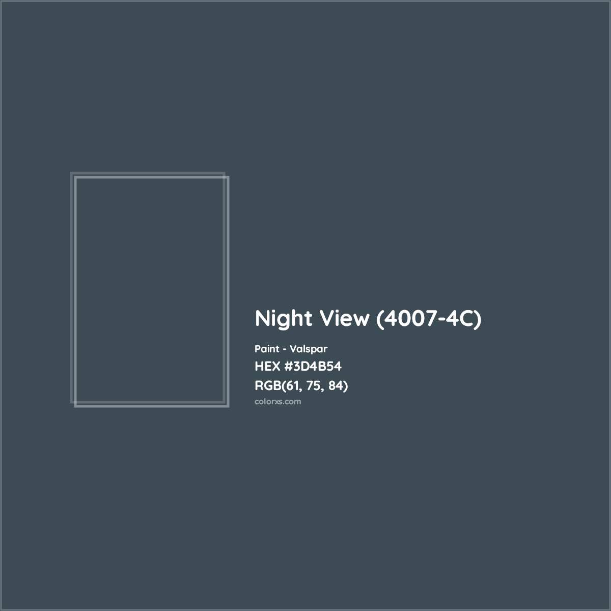 HEX #3D4B54 Night View (4007-4C) Paint Valspar - Color Code