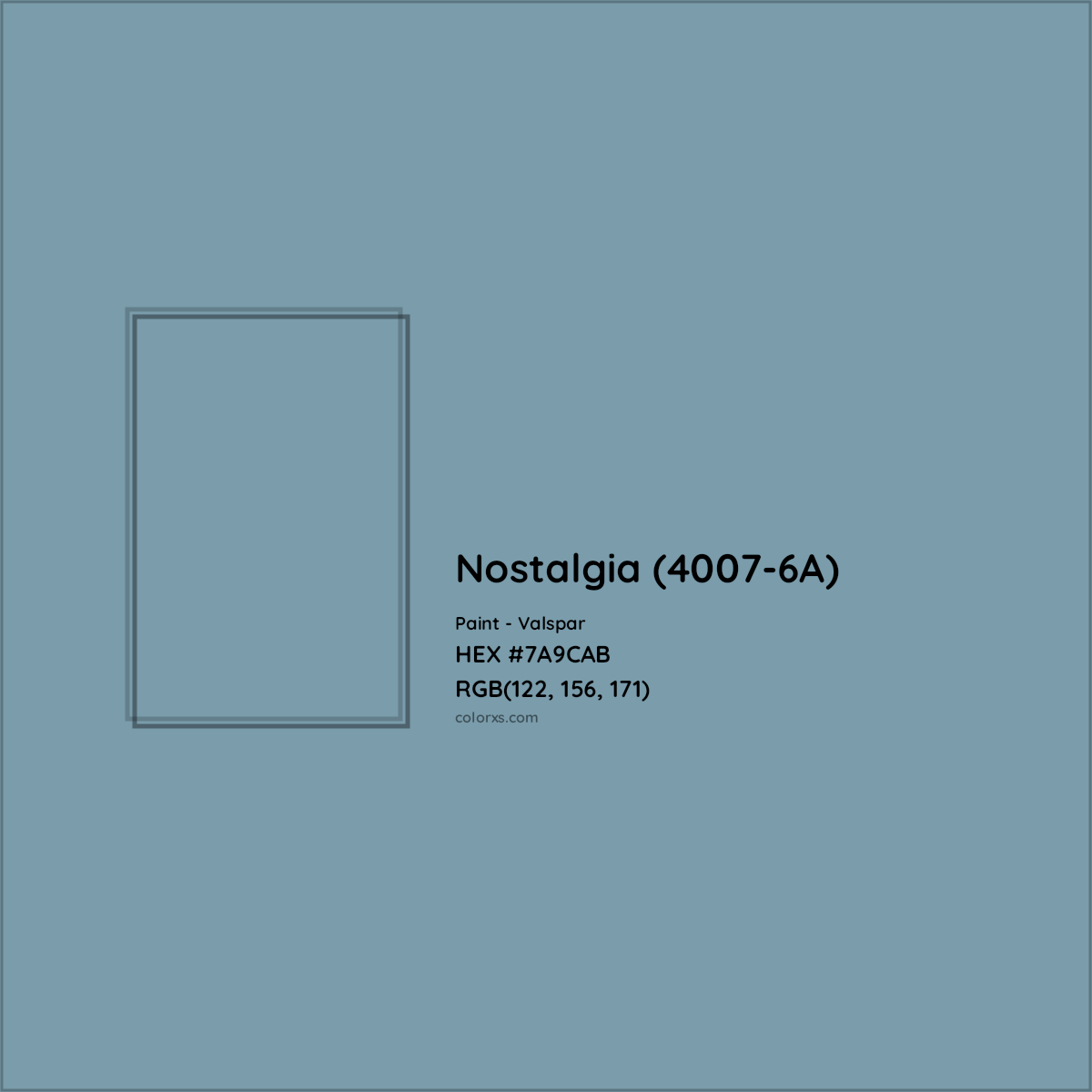 HEX #7A9CAB Nostalgia (4007-6A) Paint Valspar - Color Code