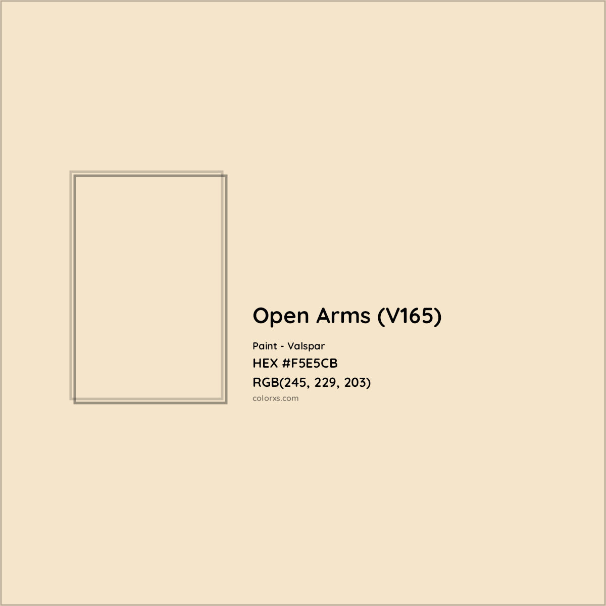 HEX #F5E5CB Open Arms (V165) Paint Valspar - Color Code
