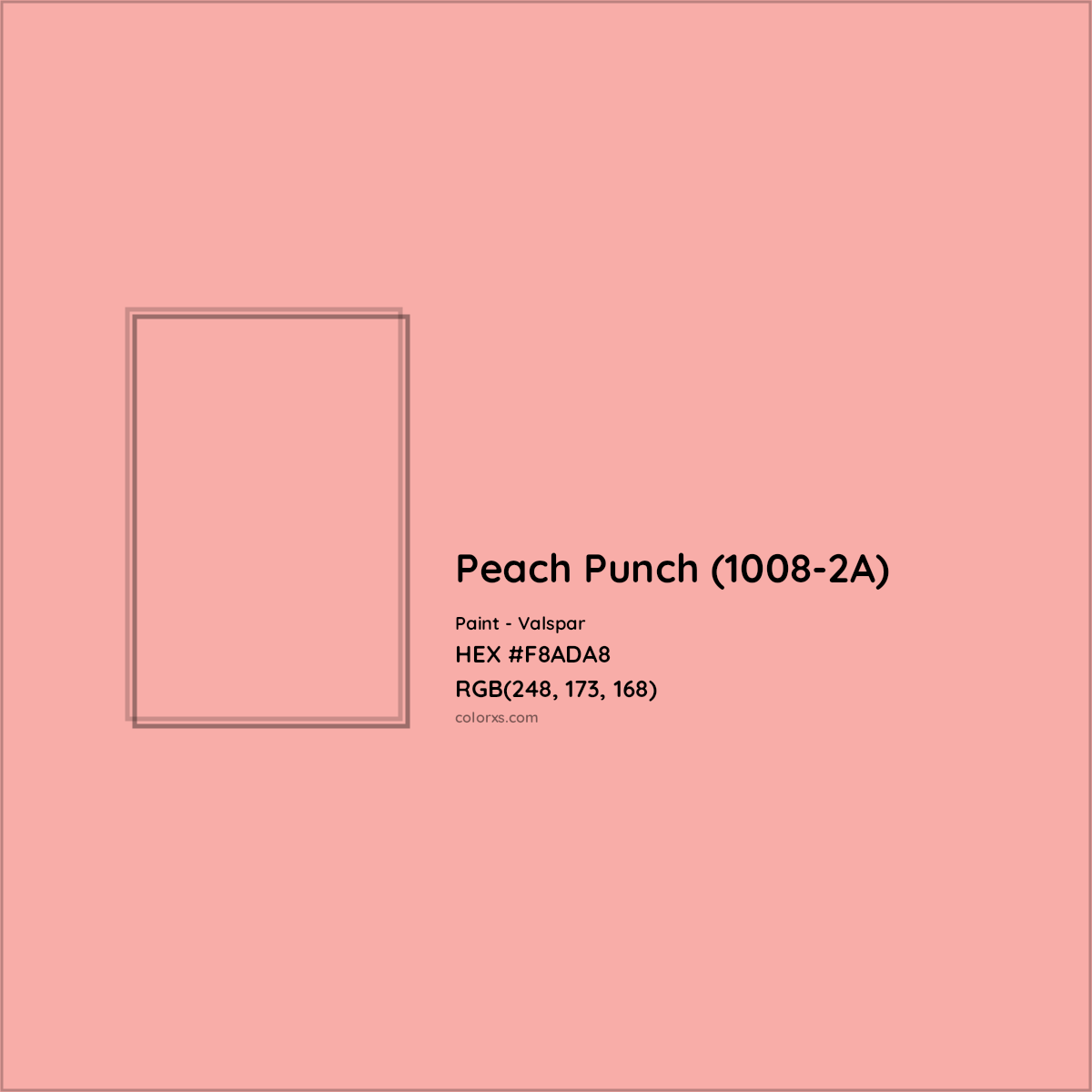 HEX #F8ADA8 Peach Punch (1008-2A) Paint Valspar - Color Code