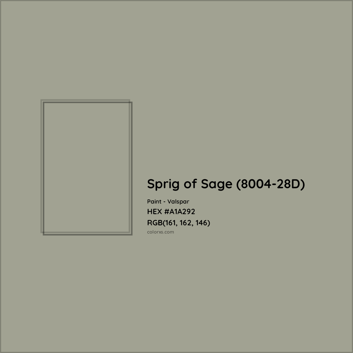 HEX #A1A292 Sprig of Sage (8004-28D) Paint Valspar - Color Code