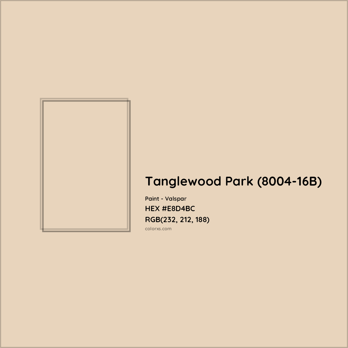 HEX #E8D4BC Tanglewood Park (8004-16B) Paint Valspar - Color Code