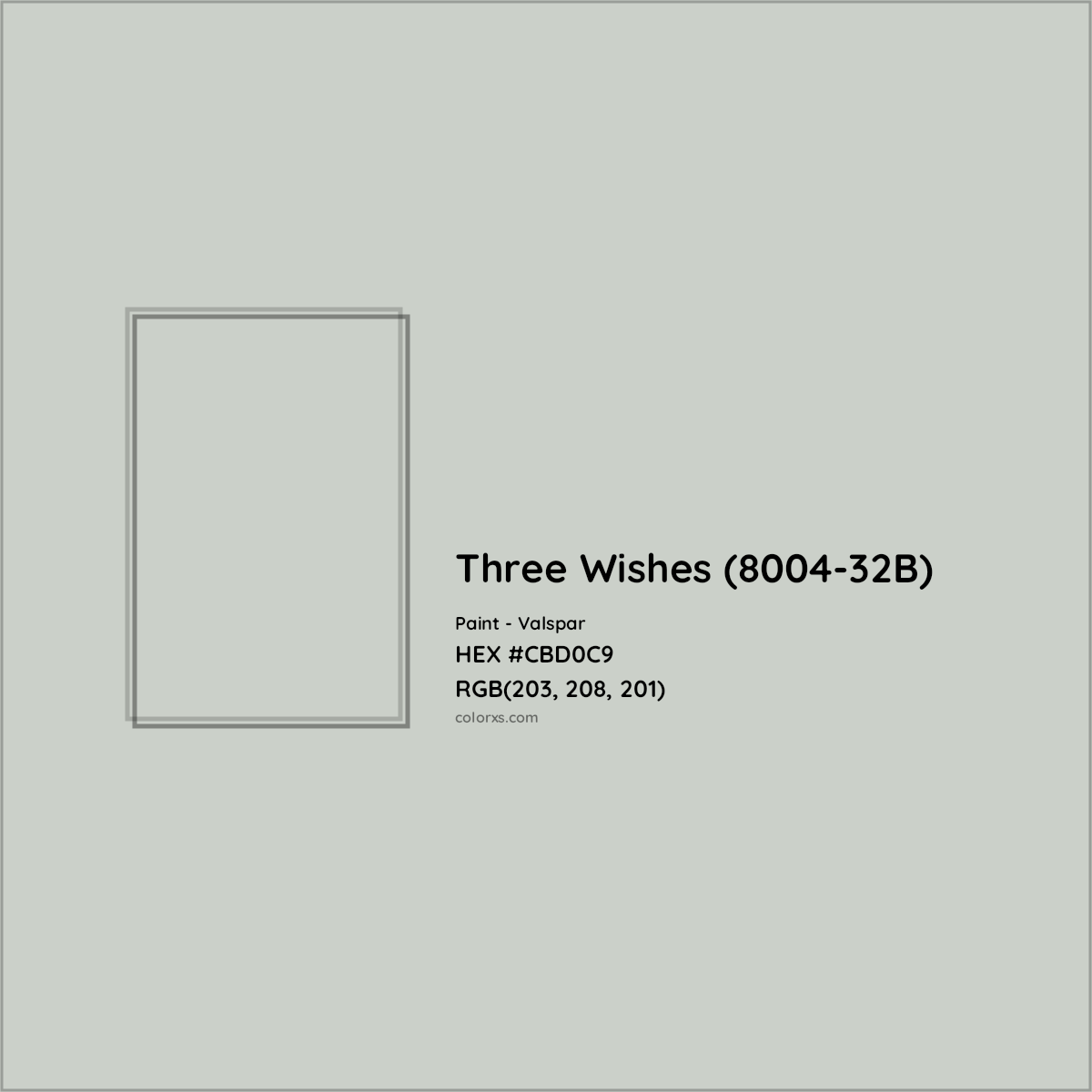 HEX #CBD0C9 Three Wishes (8004-32B) Paint Valspar - Color Code