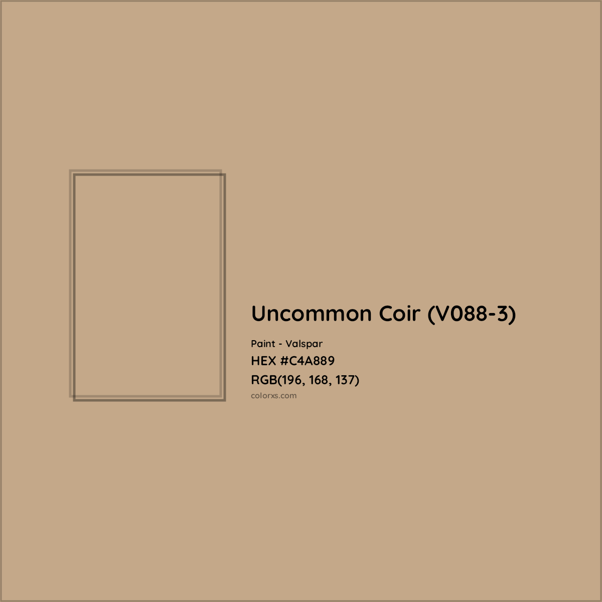 HEX #C4A889 Uncommon Coir (V088-3) Paint Valspar - Color Code