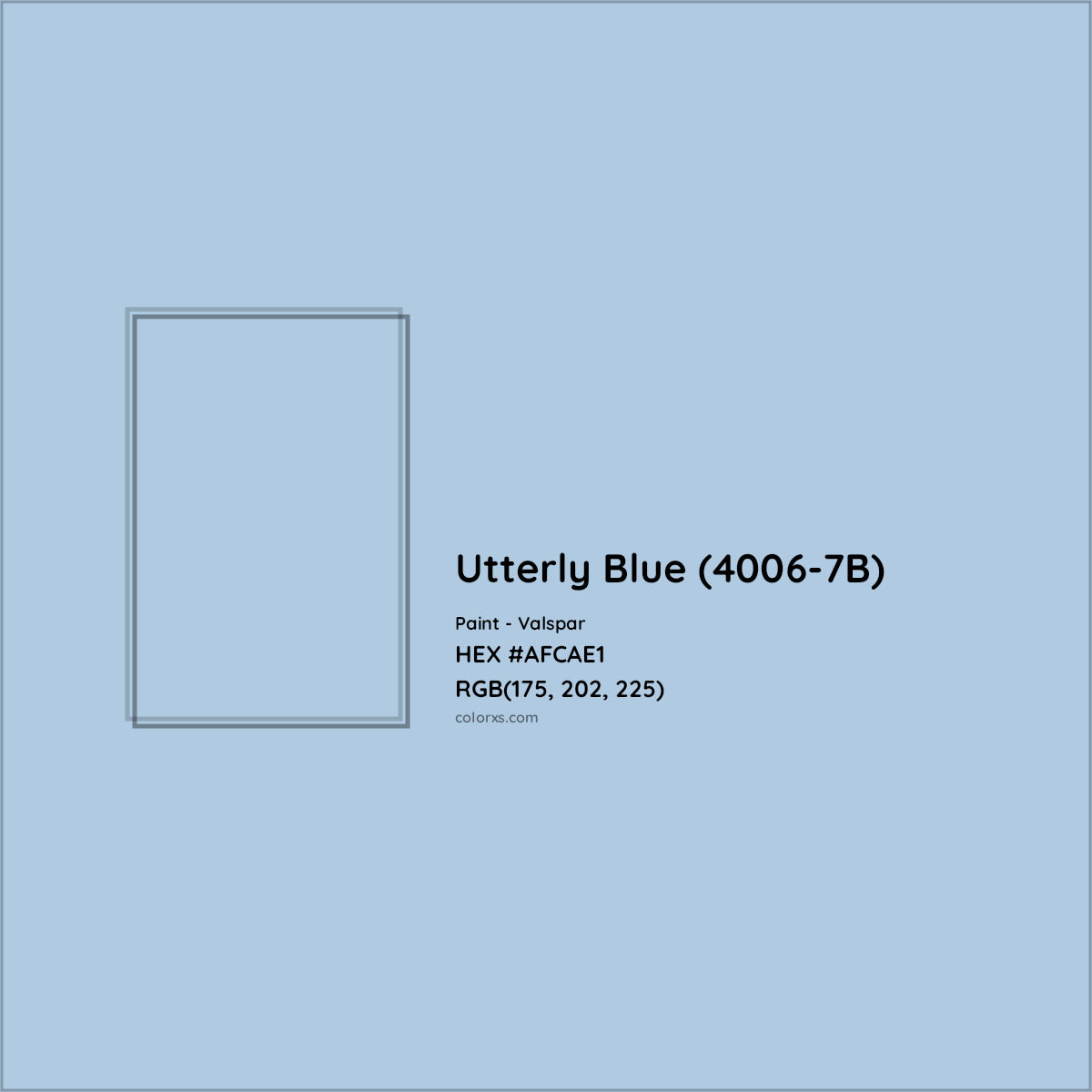 HEX #AFCAE1 Utterly Blue (4006-7B) Paint Valspar - Color Code