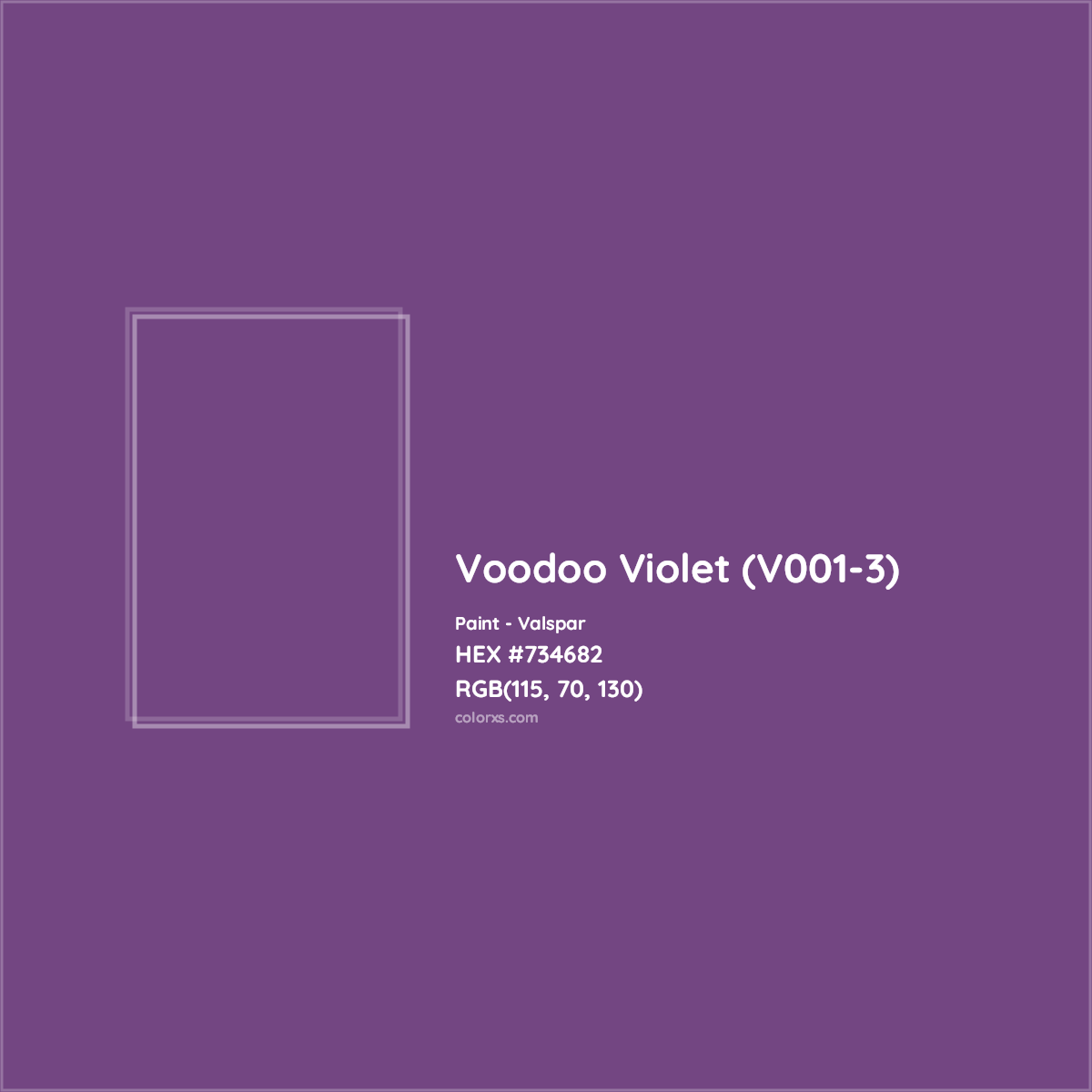 HEX #734682 Voodoo Violet (V001-3) Paint Valspar - Color Code