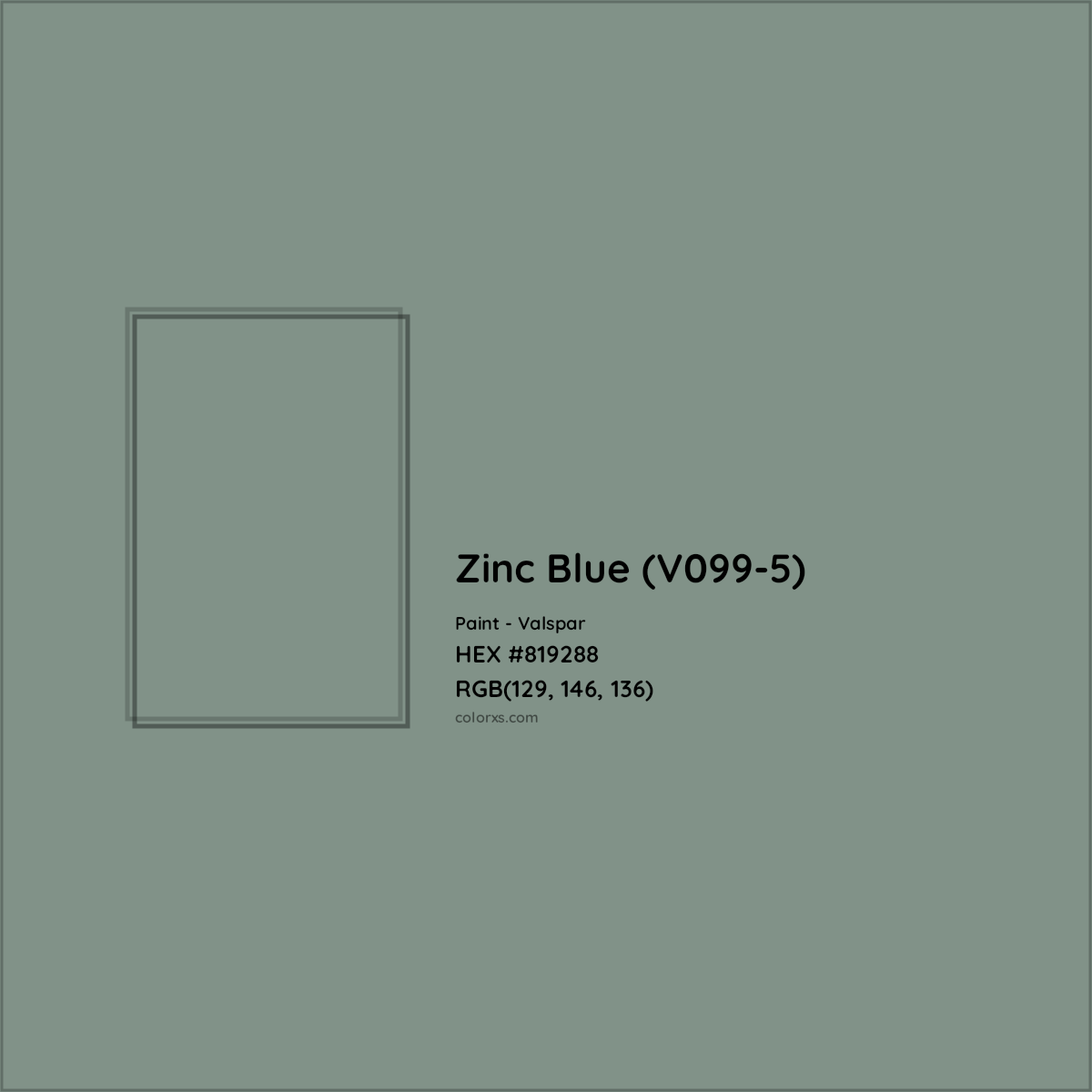 HEX #819288 Zinc Blue (V099-5) Paint Valspar - Color Code