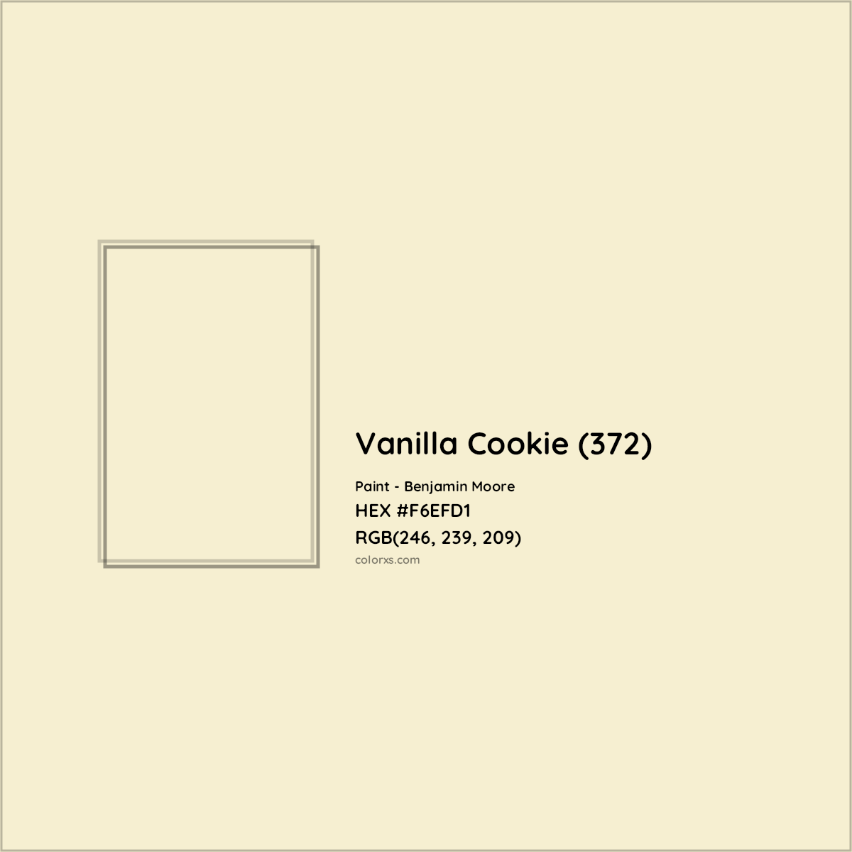 HEX #F6EFD1 Vanilla Cookie (372) Paint Benjamin Moore - Color Code