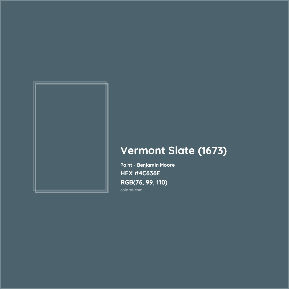 HEX #4C636E Vermont Slate (1673) Paint Benjamin Moore - Color Code