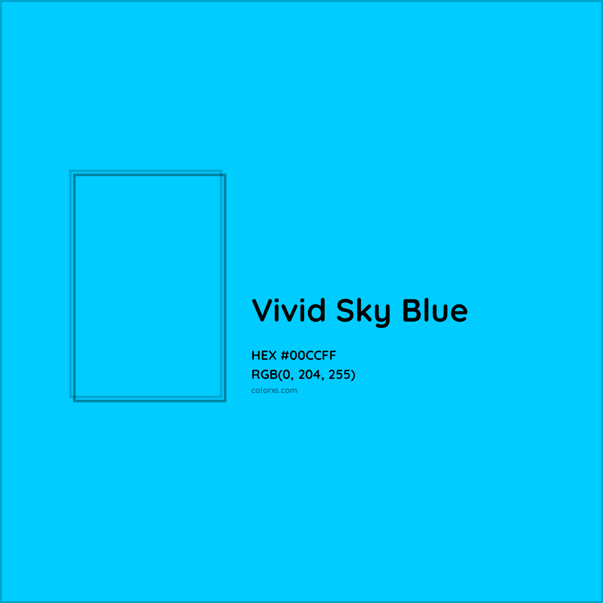 Vivid Sky Blue Complementary Or Opposite Color Name And Code 00CCFF 