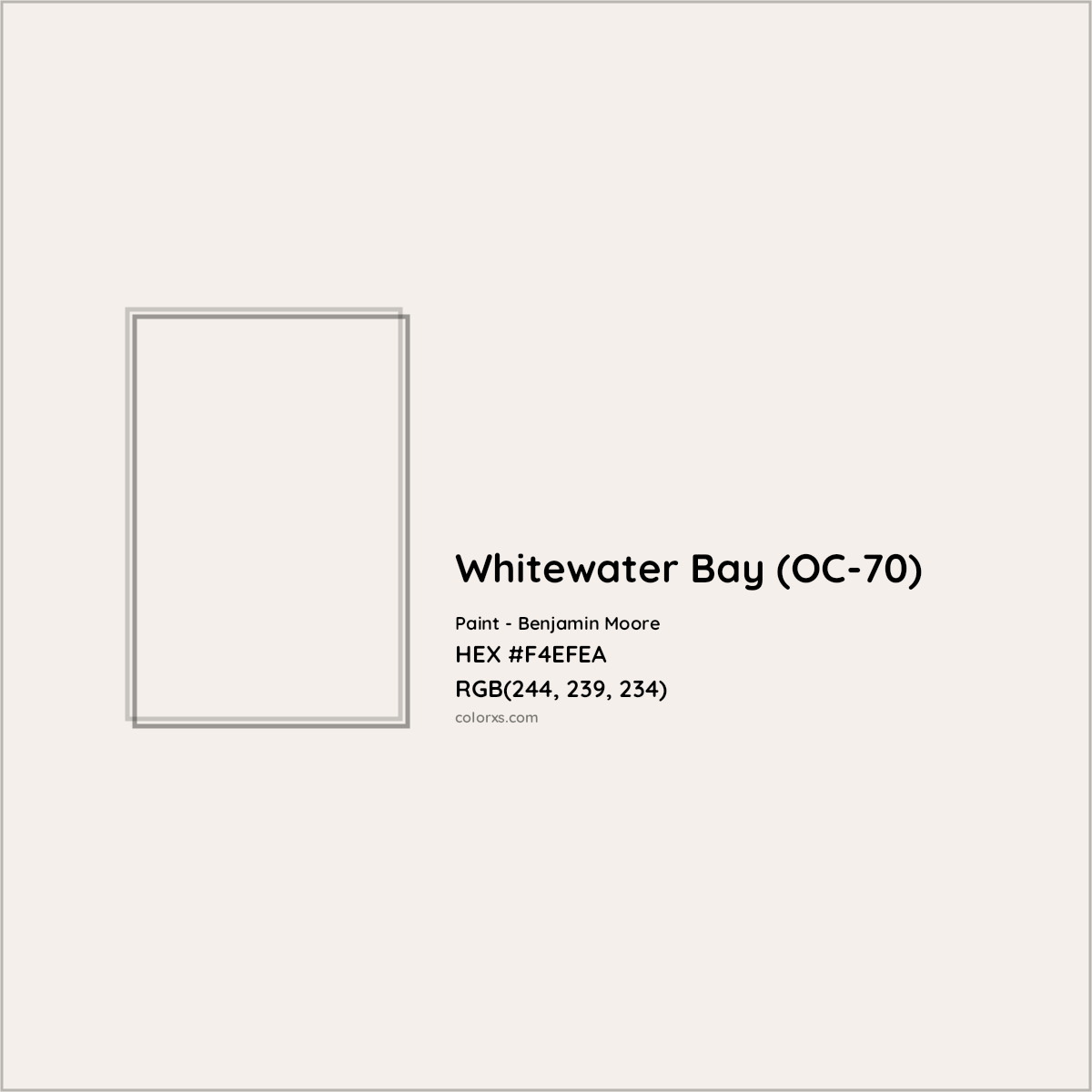 HEX #F4EFEA Whitewater Bay (OC-70) Paint Benjamin Moore - Color Code