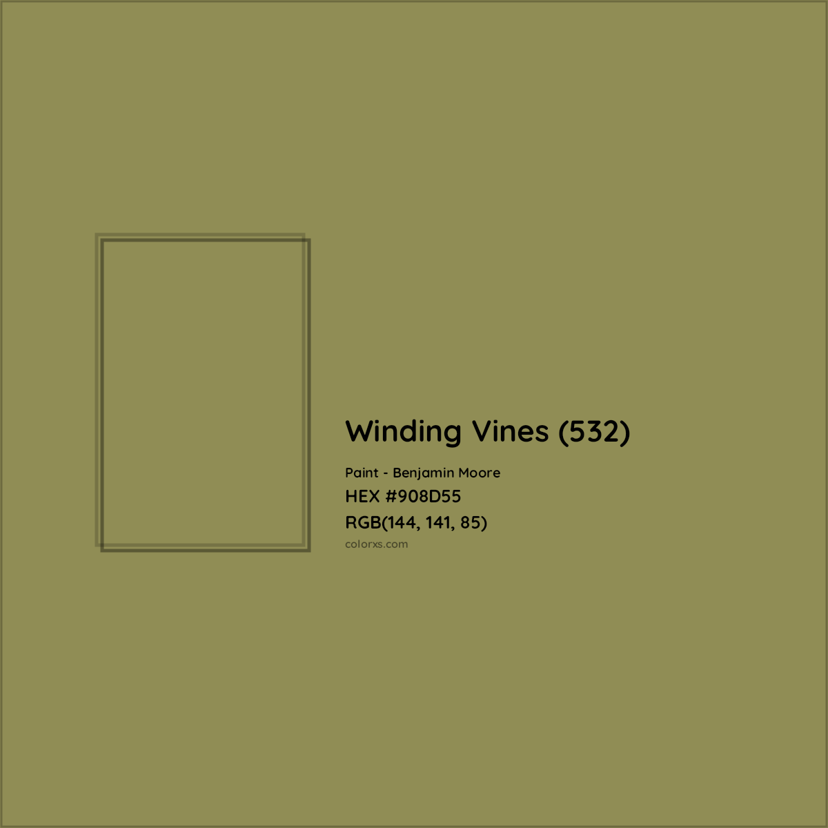 HEX #908D55 Winding Vines (532) Paint Benjamin Moore - Color Code