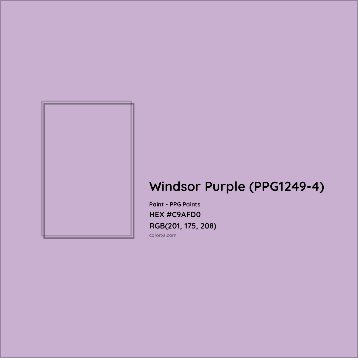 HEX #C9AFD0 Windsor Purple (PPG1249-4) Paint PPG Paints - Color Code