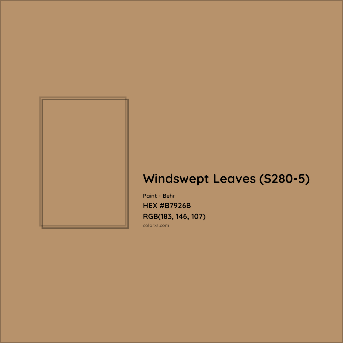 HEX #B7926B Windswept Leaves (S280-5) Paint Behr - Color Code