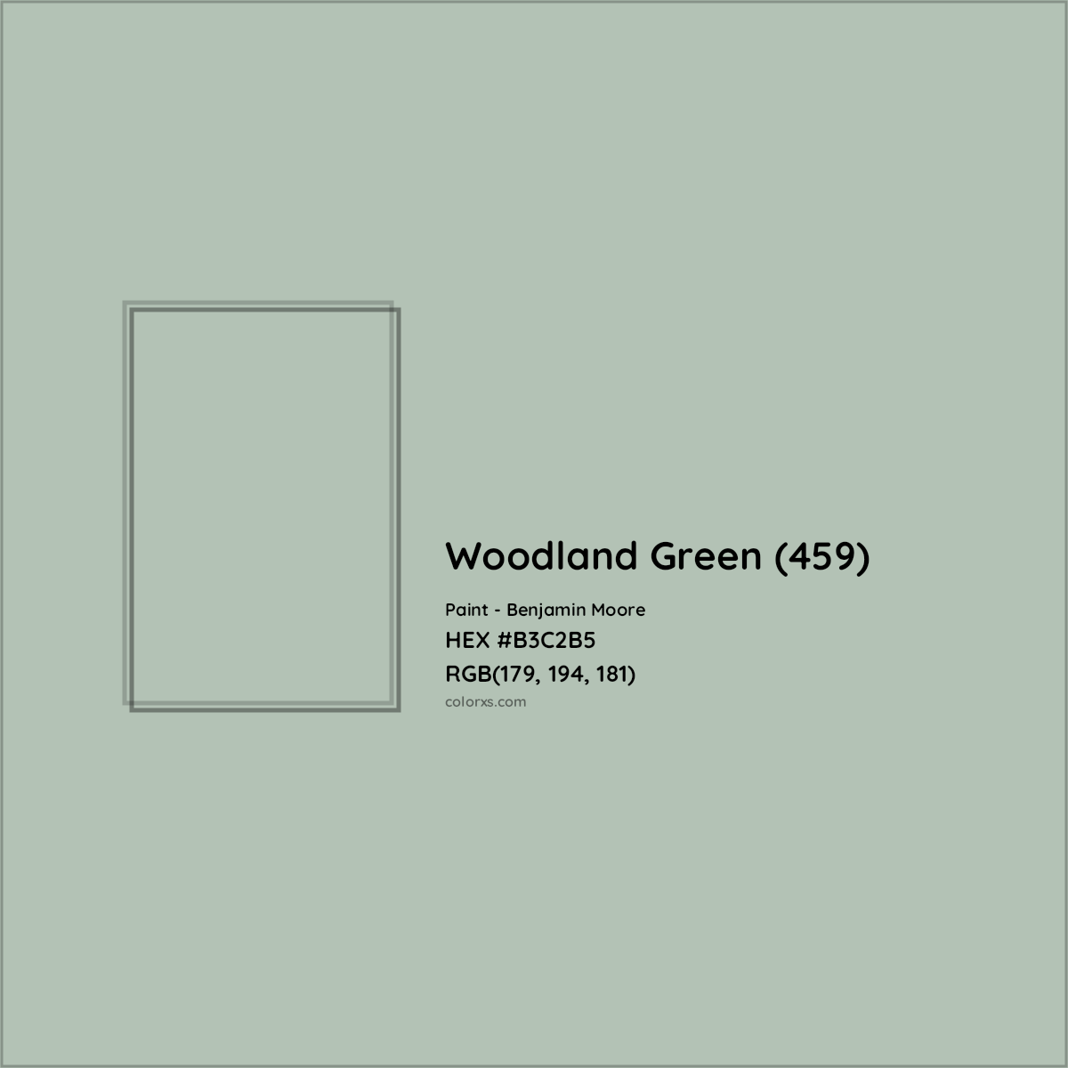 Benjamin Moore Woodland Green (459) Paint color codes, similar