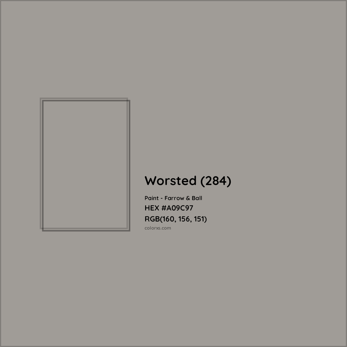 HEX #A09C97 Worsted (284) Paint Farrow & Ball - Color Code