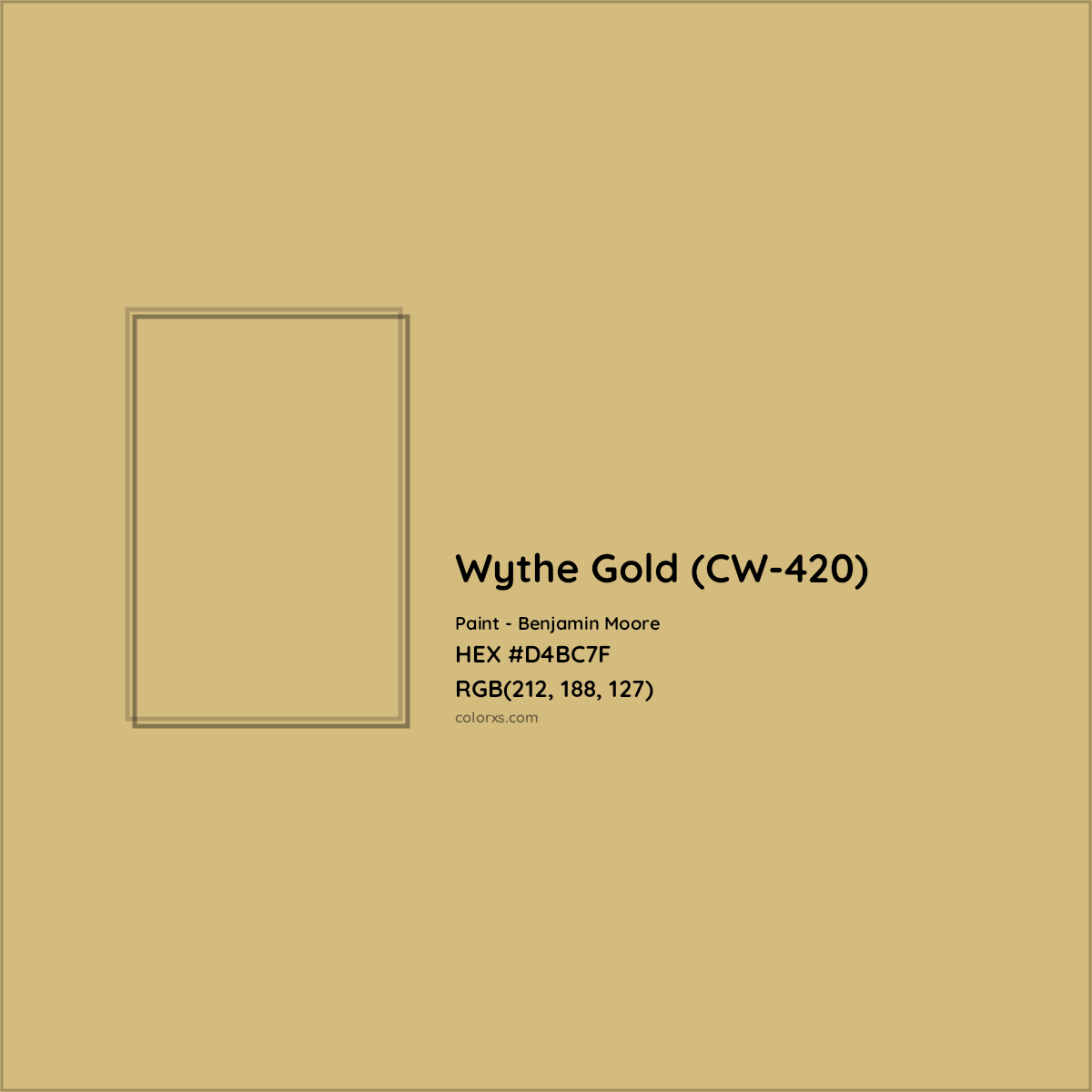 HEX #D4BC7F Wythe Gold (CW-420) Paint Benjamin Moore - Color Code