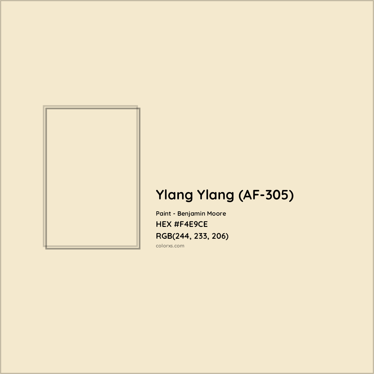 HEX #F4E9CE Ylang Ylang (AF-305) Paint Benjamin Moore - Color Code