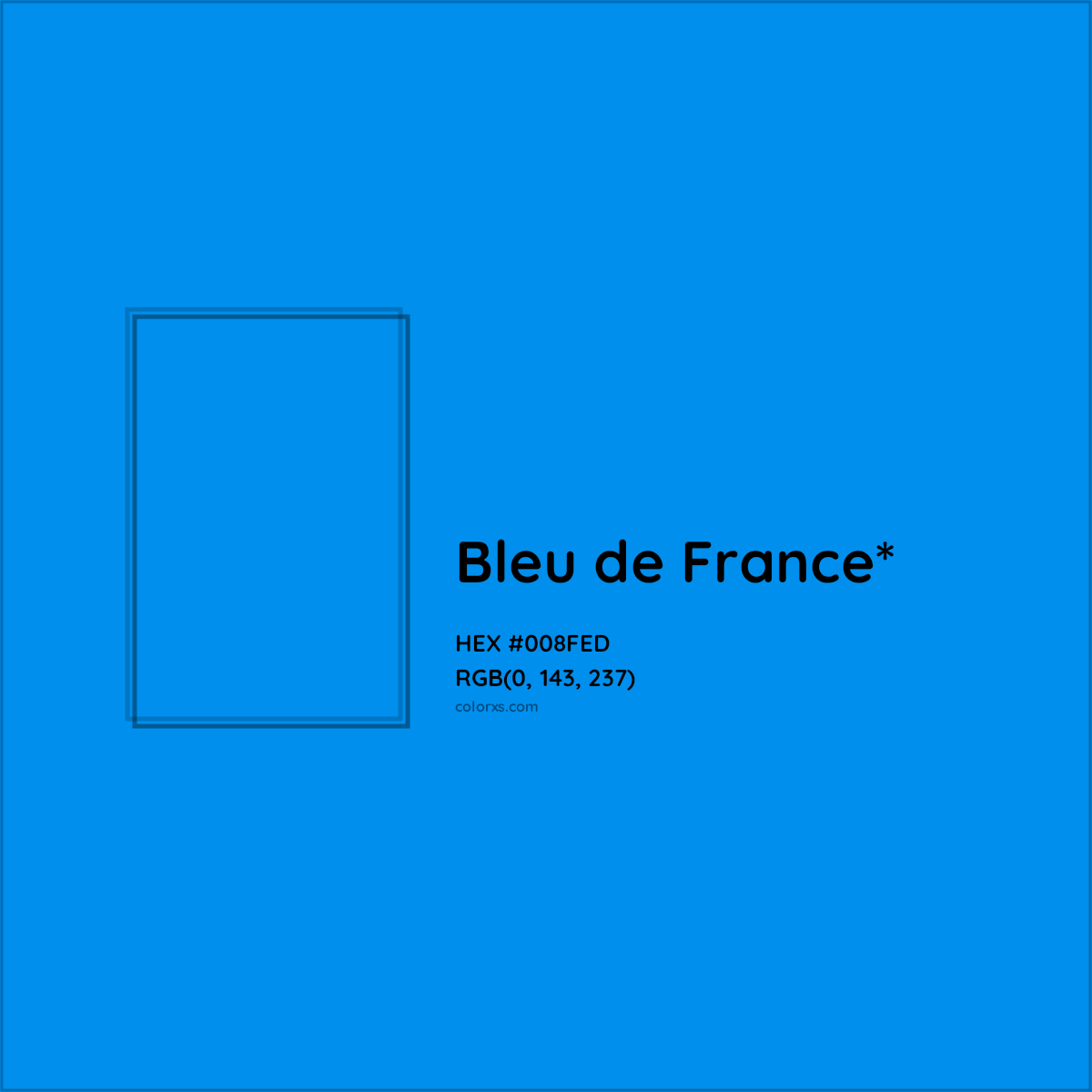 HEX #008FED Color Name, Color Code, Palettes, Similar Paints, Images