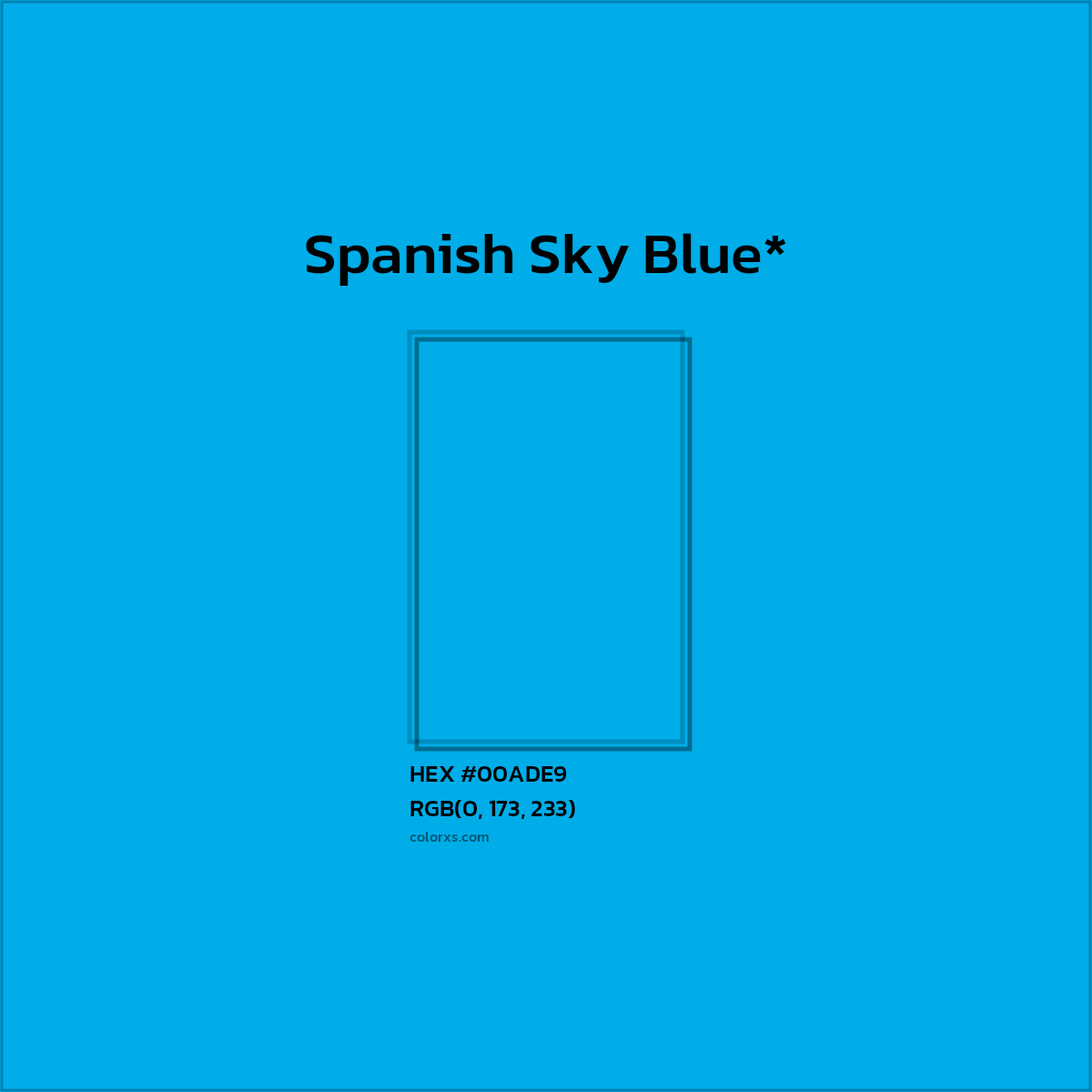 HEX #00ADE9 Color Name, Color Code, Palettes, Similar Paints, Images