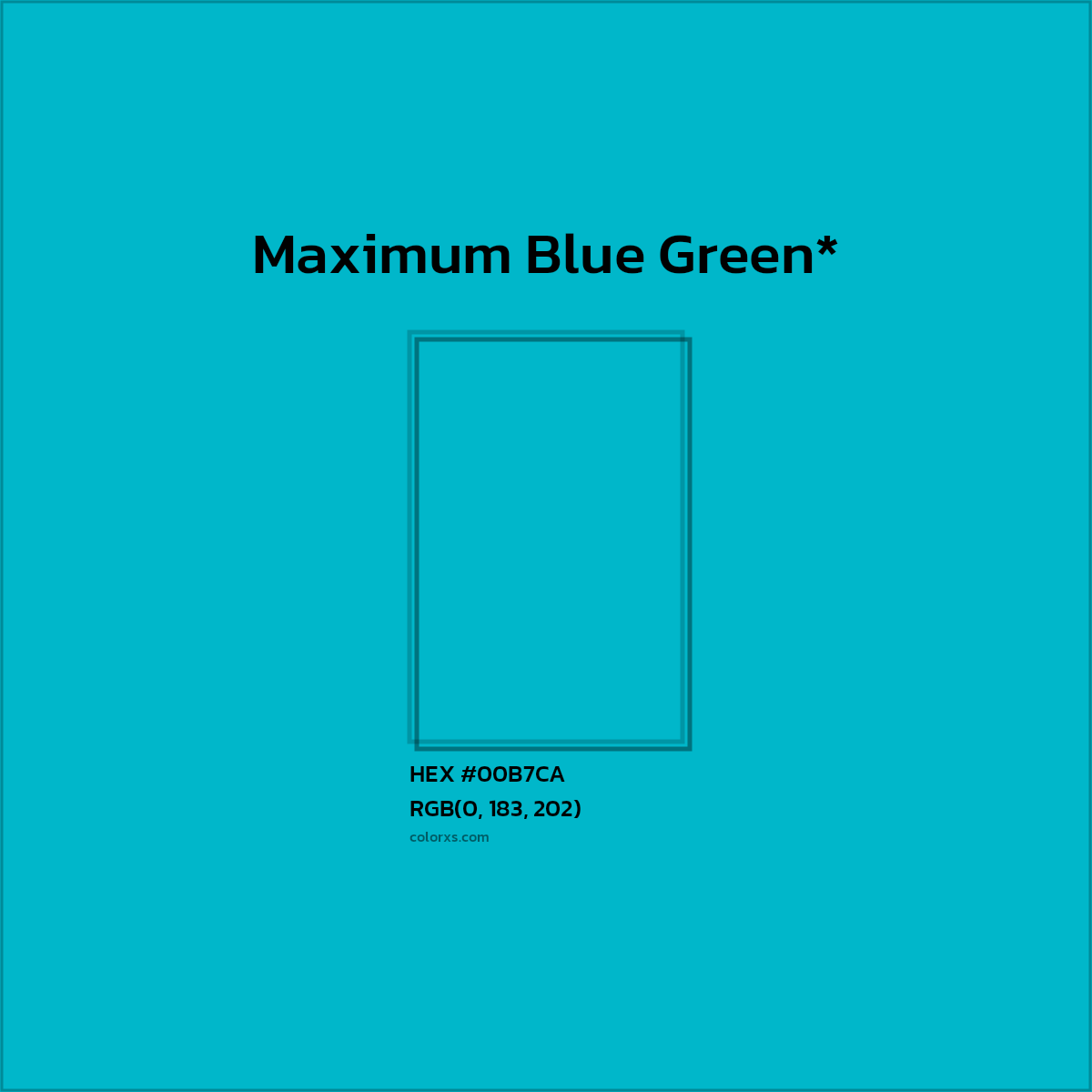 HEX #00B7CA Color Name, Color Code, Palettes, Similar Paints, Images