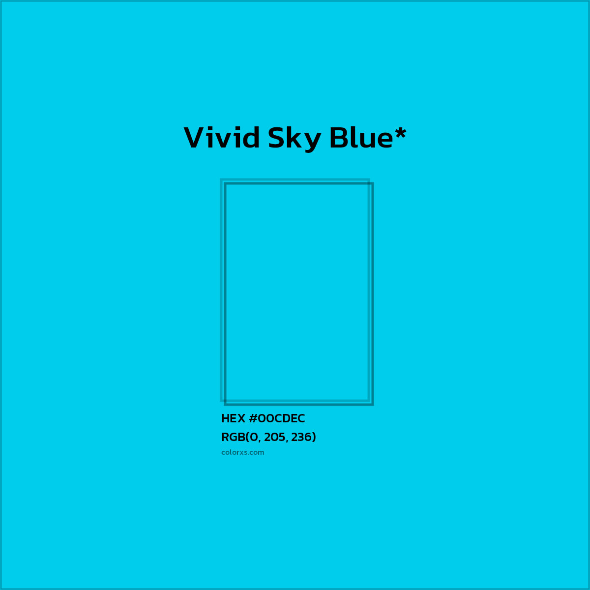 HEX #00CDEC Color Name, Color Code, Palettes, Similar Paints, Images