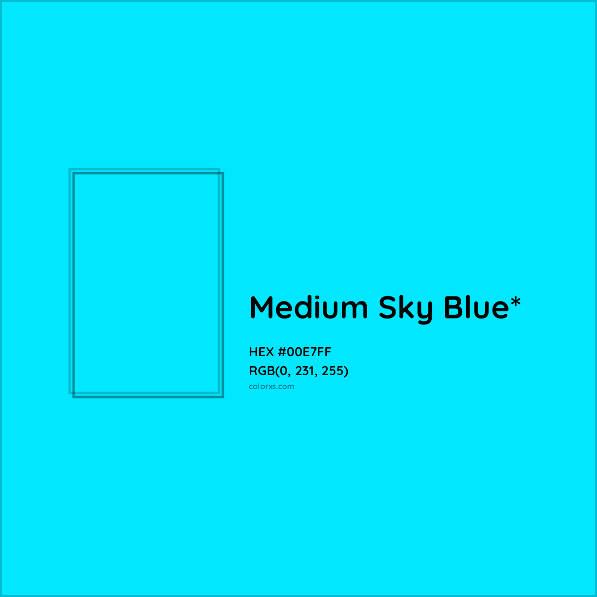 HEX #00E7FF Color Name, Color Code, Palettes, Similar Paints, Images