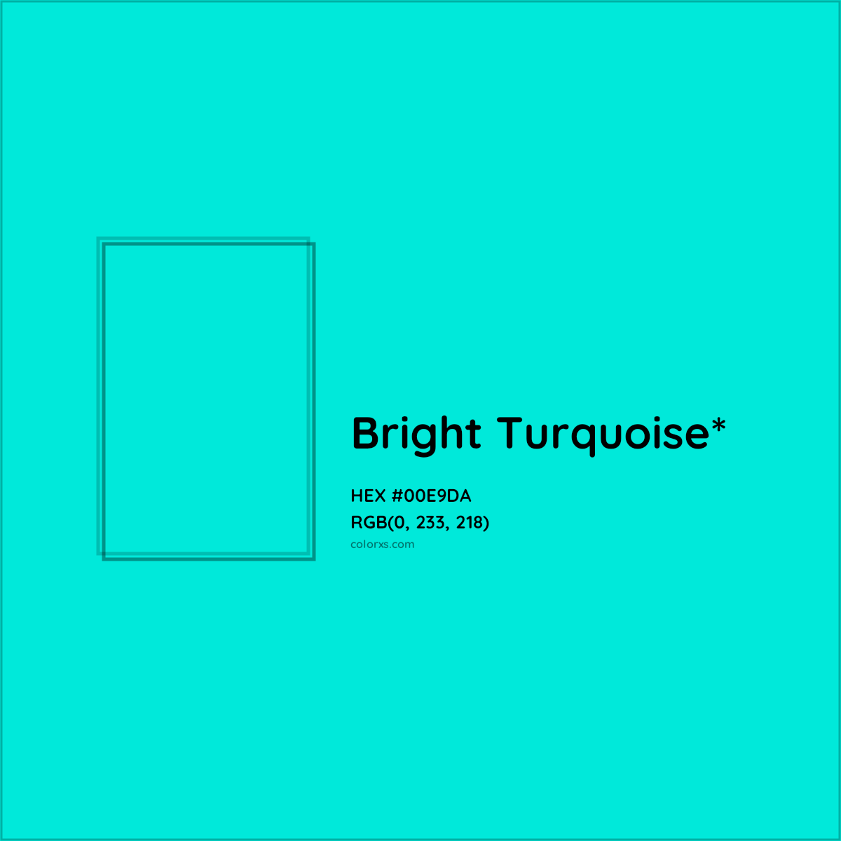 HEX #00E9DA Color Name, Color Code, Palettes, Similar Paints, Images