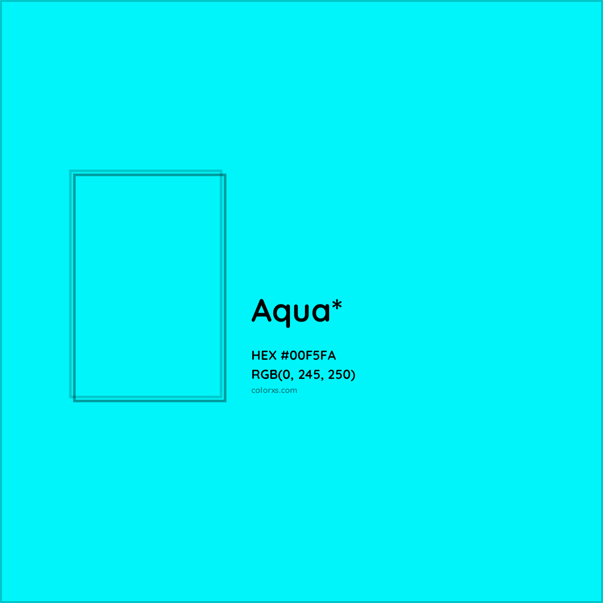 HEX #00F5FA Color Name, Color Code, Palettes, Similar Paints, Images