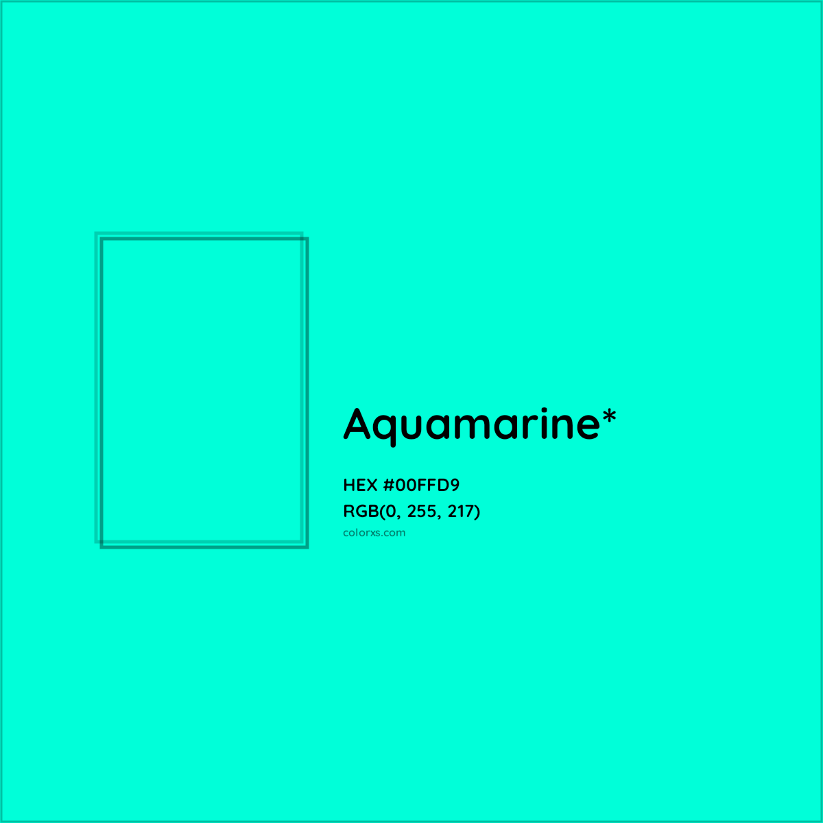 HEX #00FFD9 Color Name, Color Code, Palettes, Similar Paints, Images