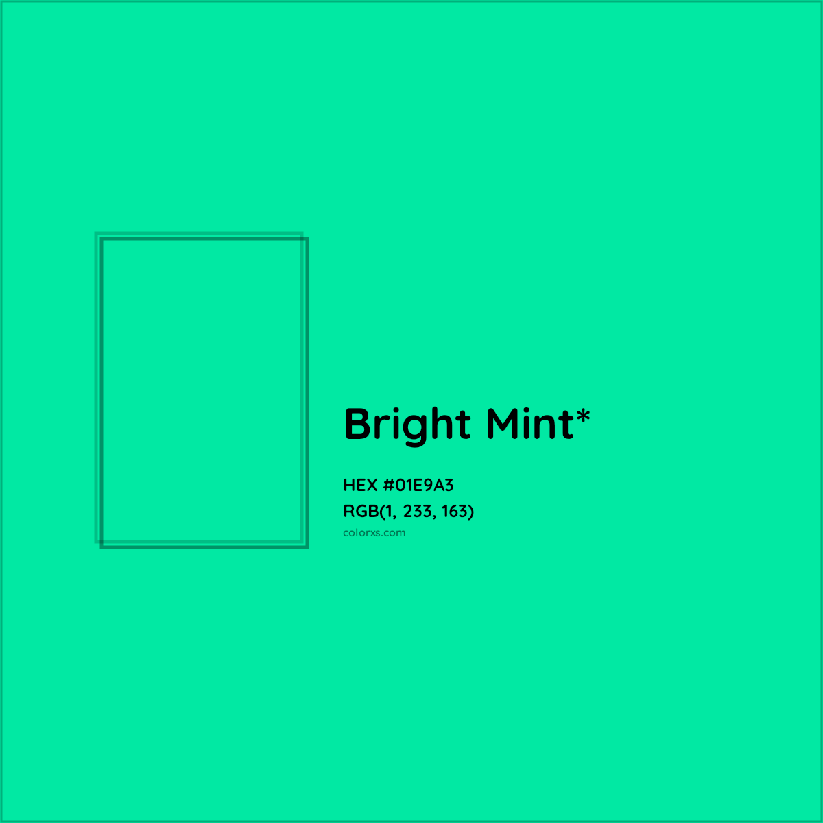 HEX #01E9A3 Color Name, Color Code, Palettes, Similar Paints, Images