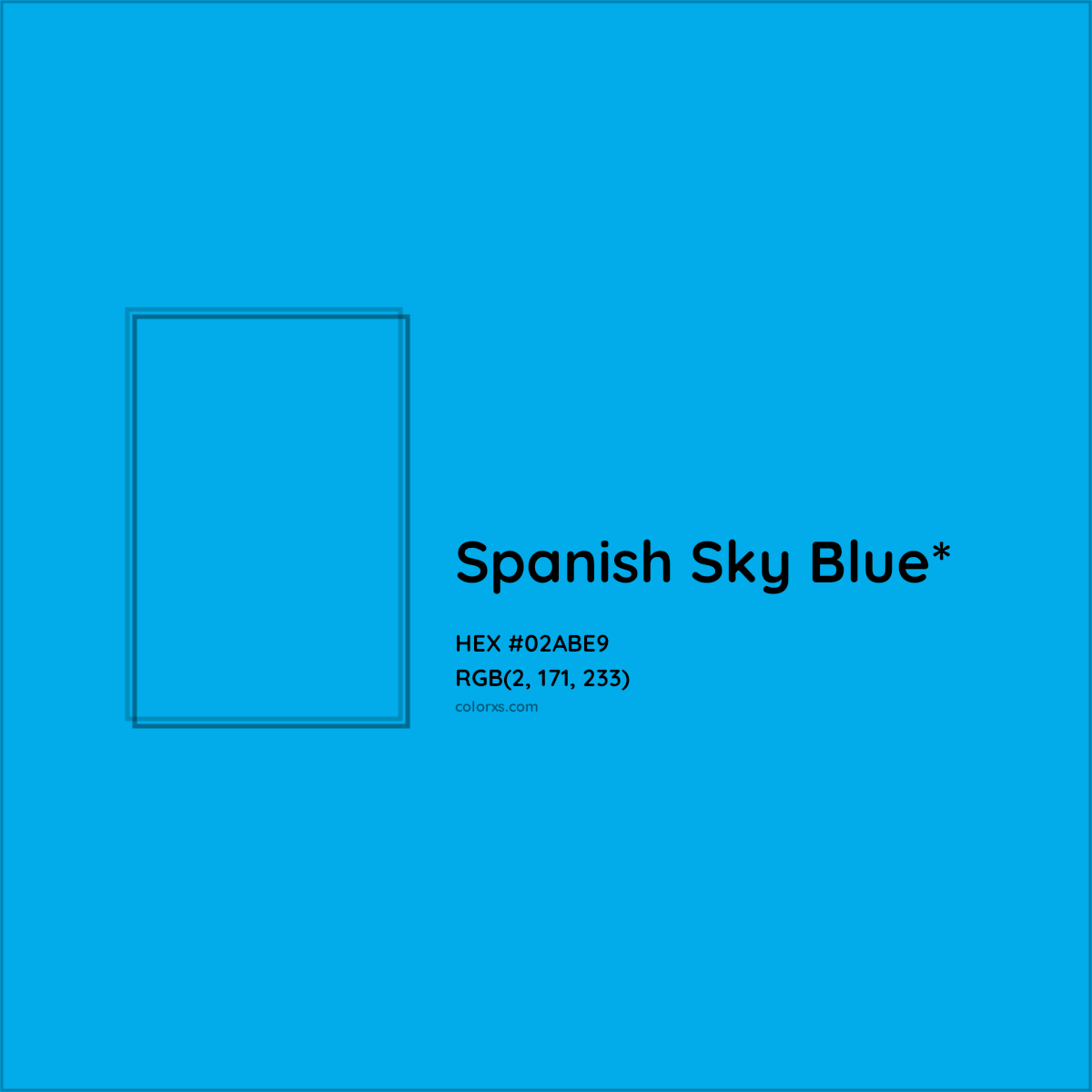 HEX #02ABE9 Color Name, Color Code, Palettes, Similar Paints, Images