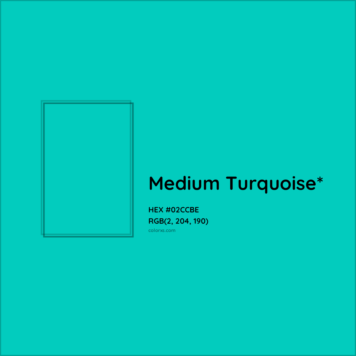 HEX #02CCBE Color Name, Color Code, Palettes, Similar Paints, Images