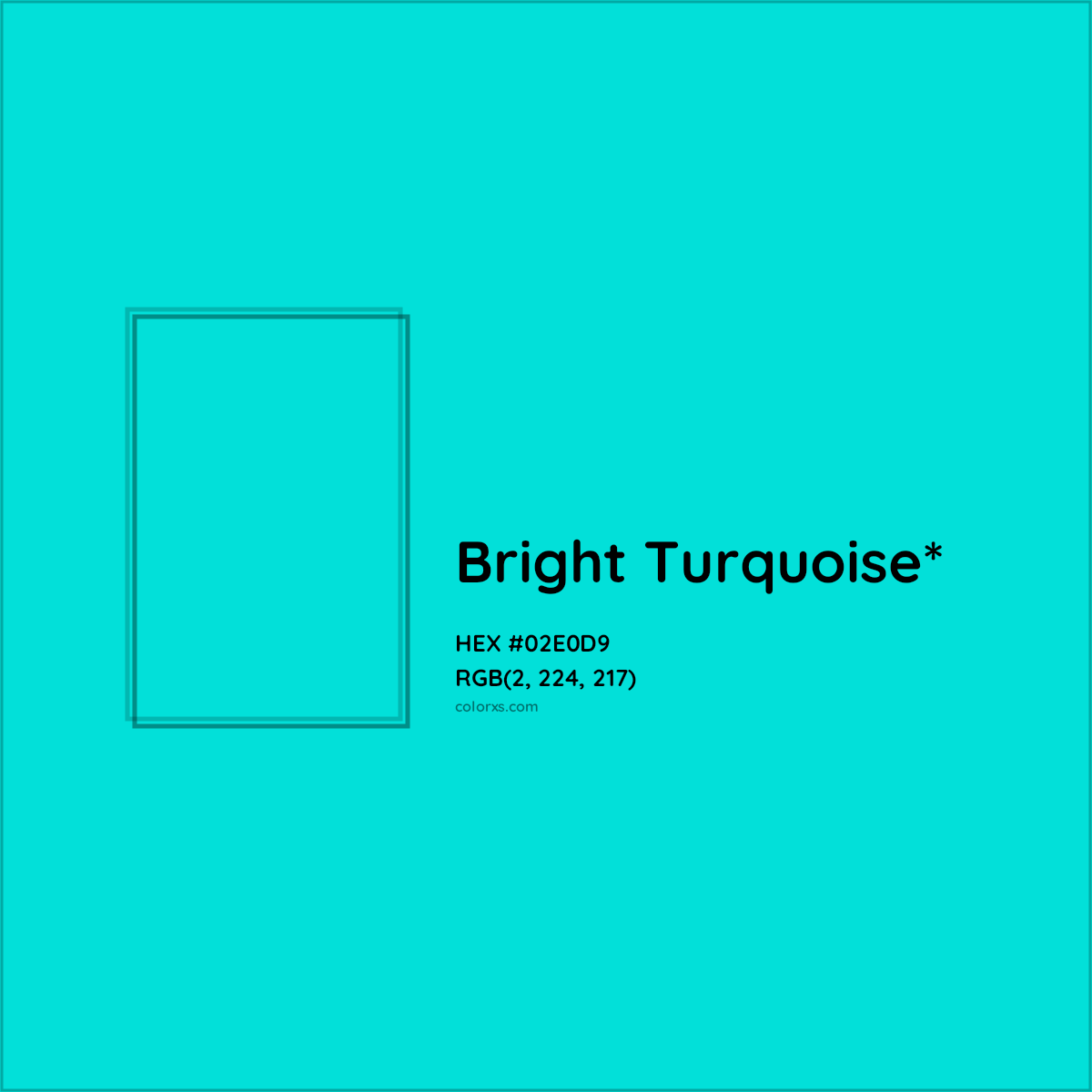 HEX #02E0D9 Color Name, Color Code, Palettes, Similar Paints, Images