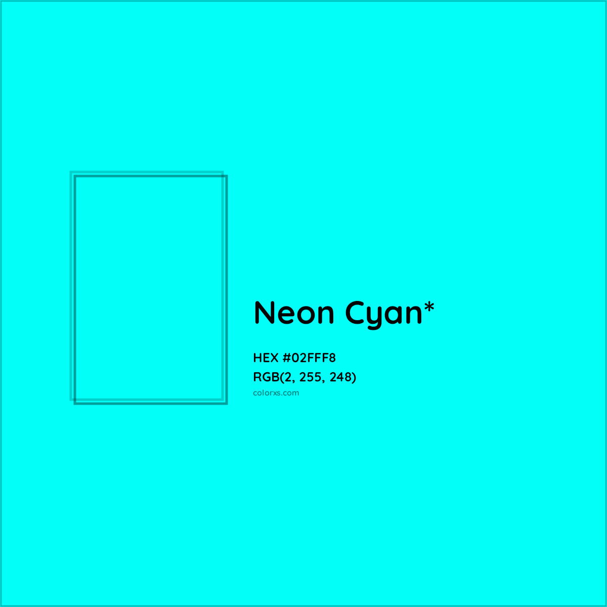 HEX #02FFF8 Color Name, Color Code, Palettes, Similar Paints, Images