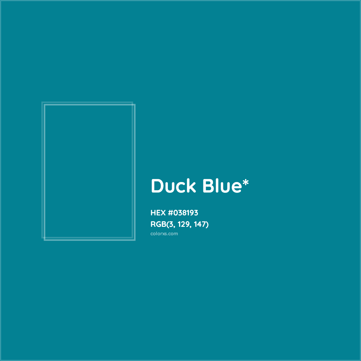 HEX #038193 Color Name, Color Code, Palettes, Similar Paints, Images